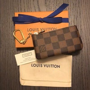 Authentic Louis Vuitton Key Pouch - Damier Ebene